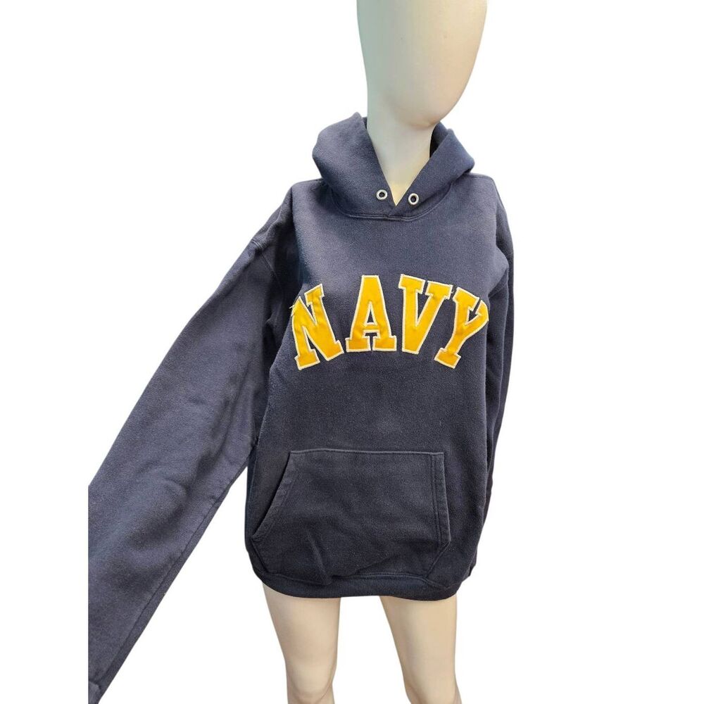 Champion Vintage US Navy Hoodie Pullover Sweatshirt Mens Size XL - Picture 2 of 10